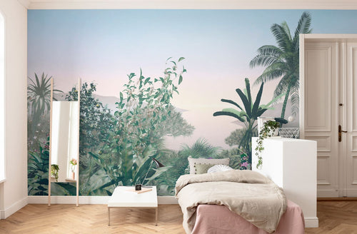 Sanders & Sanders fotobehang jungle groen, roze en blauw - 500 x 280 cm - 611808 - vtwonen shop