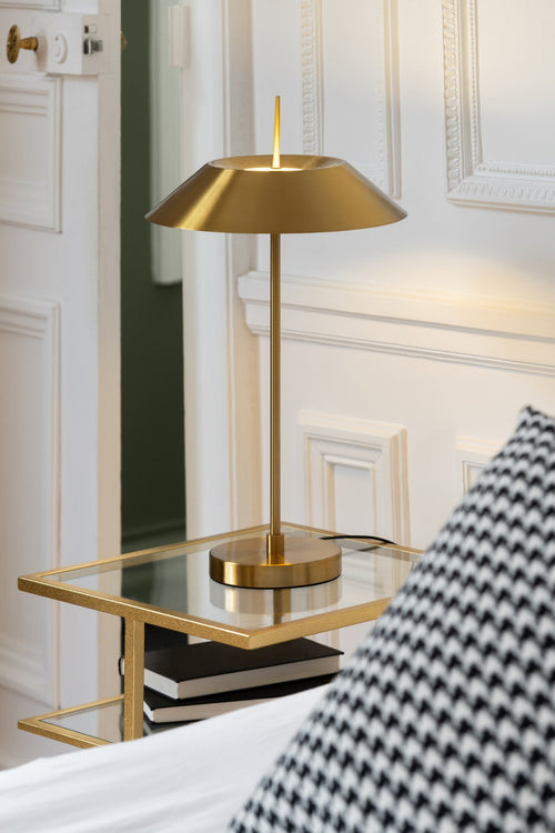 J-Line tafellamp - metaal - goud - LED lichtjes
