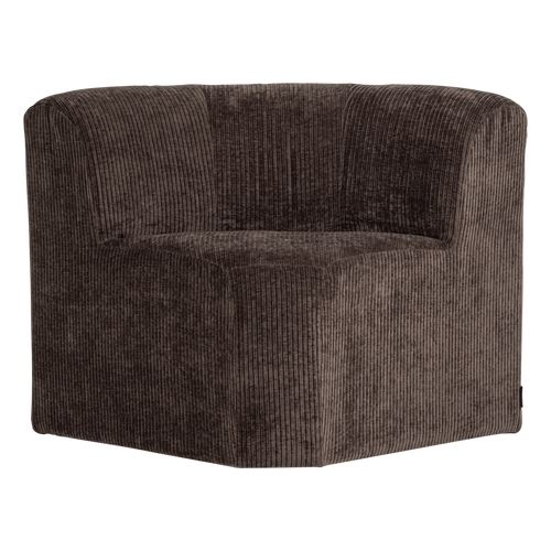 WOOOD eetbank hoek met rugleuning Mojo Base - Rib - Bruin - 83x80x80