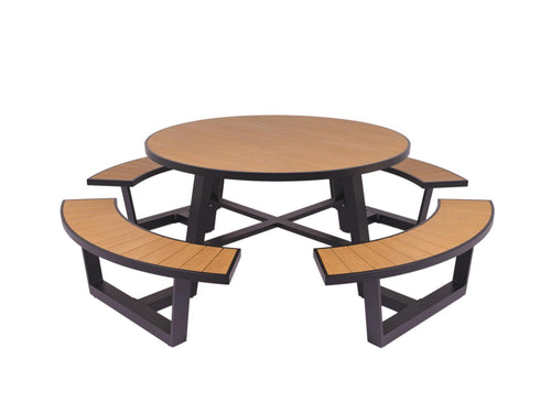 MaximaVida ronde aluminium picknicktafel Bermuda Ø 250 cm zwart - vtwonen shop