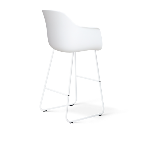 Nolon Nino-Liz barkruk wit met warm oker zitkussen - wit onderstel - 75 cm