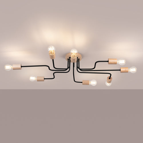 Sollux Lighting Kroonluchter TIMBO 8 zwart - 100x60x16,5cm