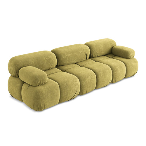 LaMiaSofa 3-zits bank Sanremo - chenille stof - limoengroen - 285x96x70