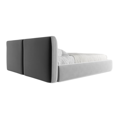 LaMiaSofa Bed met opbergruimte Milano - velours - grijs - 200x228x82