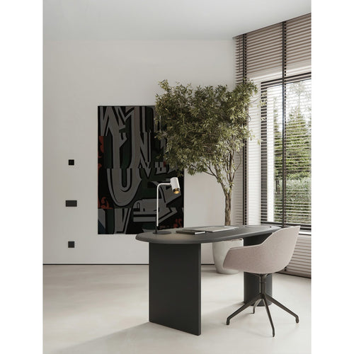 Nova Luce NESSI Bureaulamp Zandwit, Zwarte LED GU10 1x10W