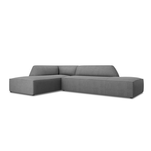 Cosmopolitan Design - Modulaire hoekbank links Siena 4-zits, structurele stof grijs - 180x273x69cm