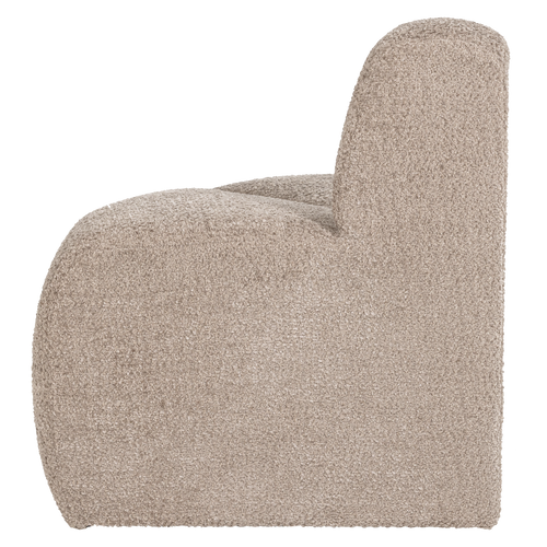 WOOOD eetbank hoek rond rugleuning Mojo - Wollig - Donkerzand - 83x100x74