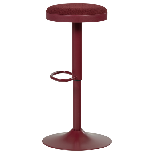 WOOOD barstoel in hoogte verstelbaar Mevo - Chenille - Bordeauxrood - 82x42x42