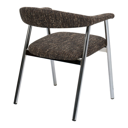 DÉJA Living Eetkamerstoel Sorø - Donkerbruin/Chrome - Set van 2 - vtwonen shop