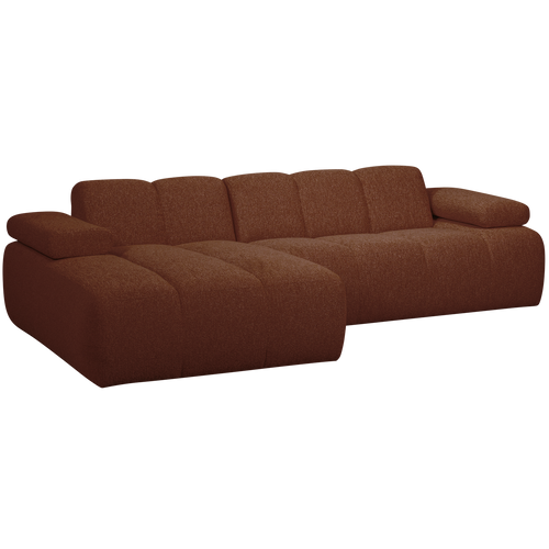 WOOOD chaise longue bank links Mojo - Bouclé - Roest Bruin Melange