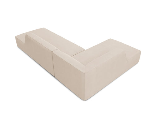 Micadoni linker hoekbank Ruby 4-zits, structurele stof, beige - 180x273x69cm