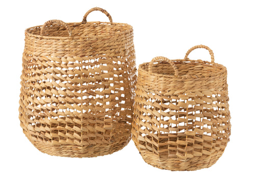 J-Line mand - waterhyacinth - naturel - set van 2 - vtwonen shop