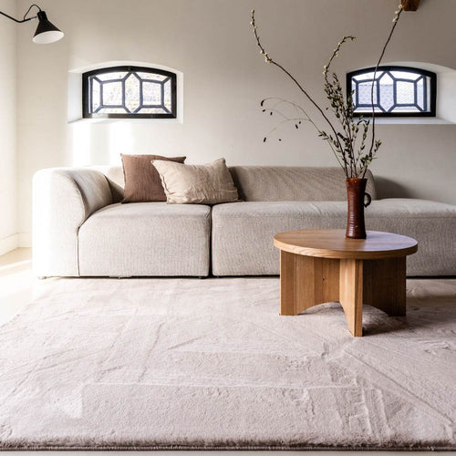 Interieur05 Zacht Hoogpolig Vloerkleed Lux Beige / Taupe