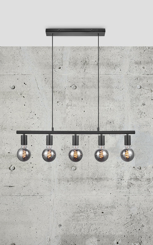 Nordlux Paco Hanglamp - 5-lichts E27 - Zwart