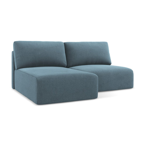 LaMiaSofa hoekbank links Ostia - textuurstof - lichtblauw - 210x149x79