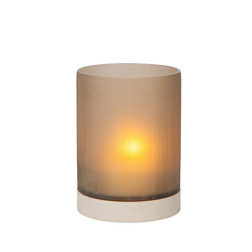 Atmooz kaarsenhouder Lionel M - beige - Ø 15 x H 16 cm