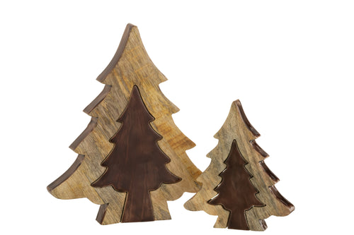 J-Line kerstdecoratie Boom Puzzel - hout - bruin/naturel - large - vtwonen shop