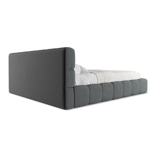 LaMiaSofa Bed met opbergruimte Roma - chenille stof - grafiet - 200x228x82