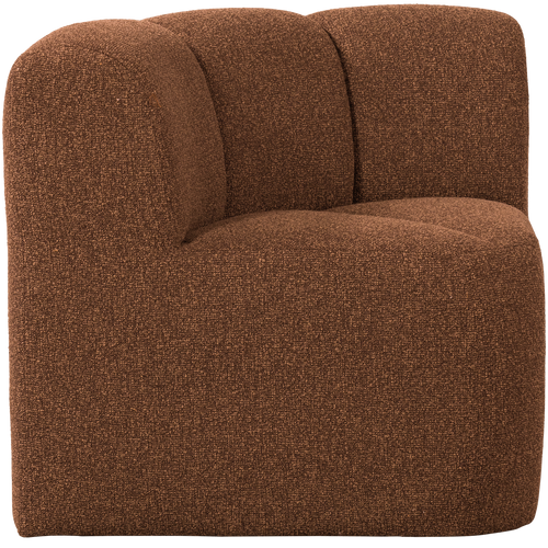 WOOOD eetbankje hoek met rugleuning Mojo - Bouclé - Roestbruin Melange