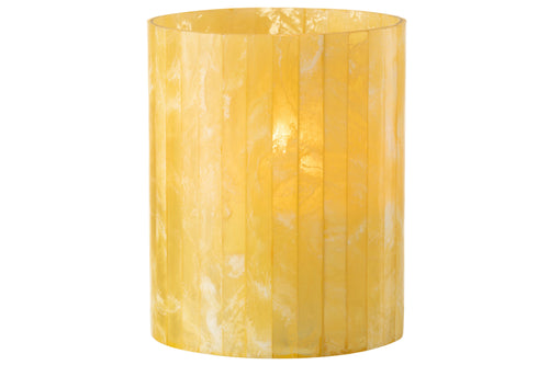 J-Line theelichthouder Lijnen - glas - geel - large