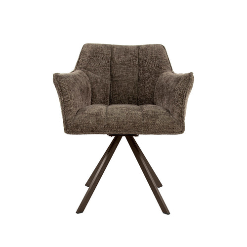 Giga Living Eetkamerstoel Raster - Taupe/Bruin - Draaibaar - Set van 2
