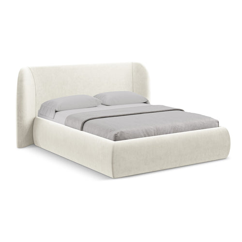 LaMiaSofa Bed met opbergruimte Trieste - velours - lichtbeige - 230x215x110