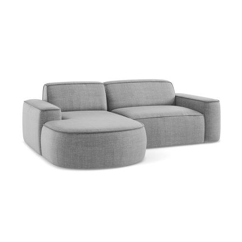 LaMiaSofa hoekbank links Melissa - textuurstof - lichtgrijs - 224x166x70