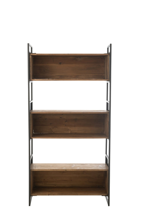 J-Line rek - hout/metaal - zwart/naturel - small