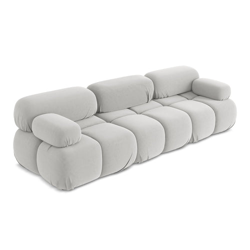 LaMiaSofa 3-zits bank Sanremo - velours - zilver - 285x96x70