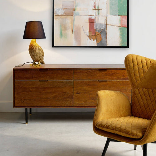 Kare Design tafellamp - eend - goud en zwart