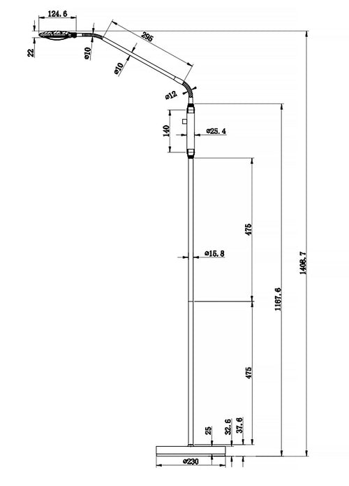 Artdelight vloerlamp UFO - 1 lichts - 26  x 140   cm - zwart - vtwonen shop