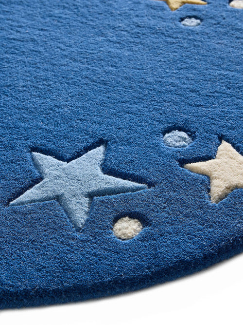 benuta kindervloerkleed Alex - blauw - ø 120 cm
