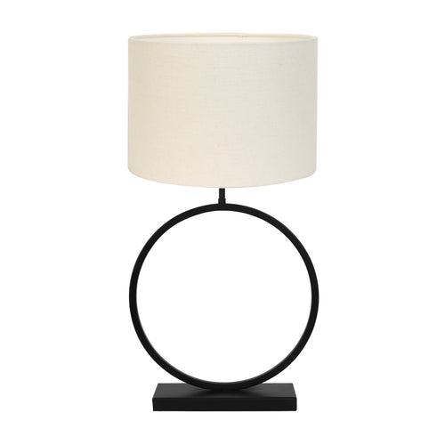 Light & Living tafellamp Liva/Livigno - zwart, eiwit - 40x40x78.5cm - vtwonen shop