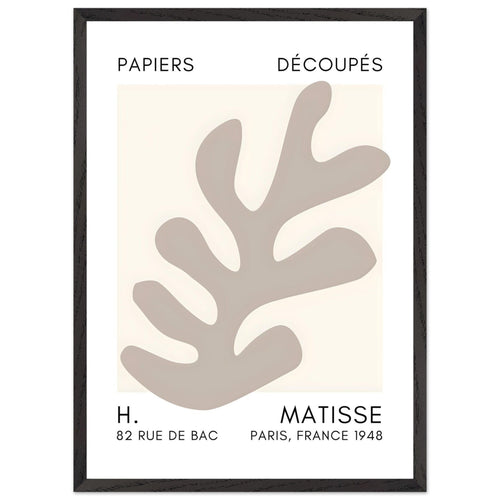 Artfulprints Poster met Lijst Matisse – Ocean petals grey   - 50x70 cm - Grijs