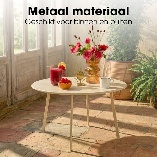 Mica Decorations Seatle Bijzettafel Rond voor Buiten - Koffietafel - Salontafel Buiten - Ook als Plantentafeltje of Plantenstandaard - Metaal - 38 x