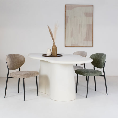 Giga Meubel Eetkamerstoel Vajèn - Stof - Taupe - Set van 2 - vtwonen shop