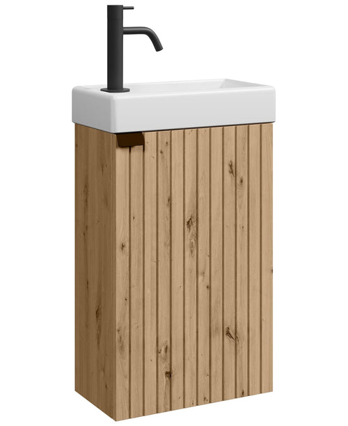 Badplaats Toiletmeubel Bosco 40 x 22 cm – Eiken – Fonteinmeubel met Wastafel
