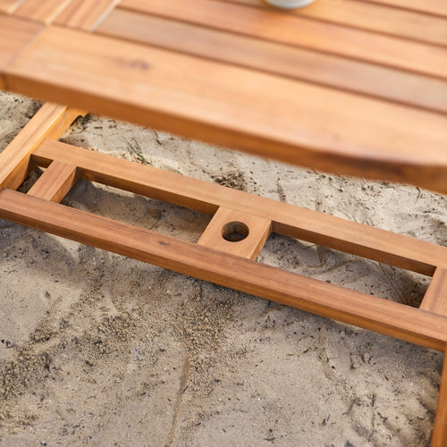 Tikamoon Ovale tuinset in massief acaciahout met 4 stoelen - Bruin