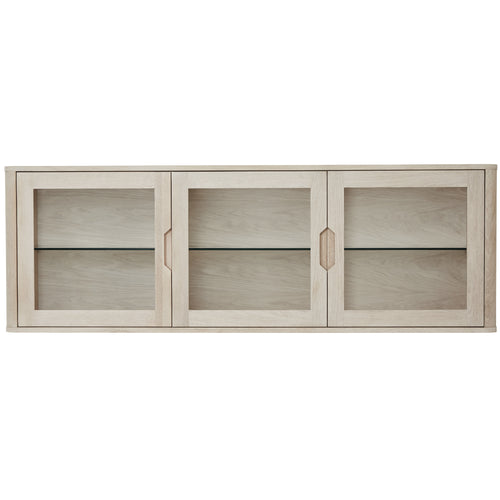 Furnhouse 3-deurs wandkast Nyborg - Witte olie - MDF, Eikenfineer, Glas - 34x180x60