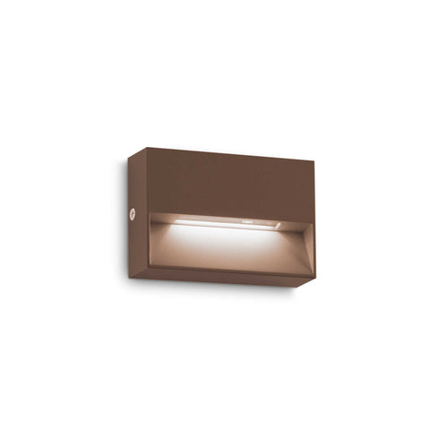 Ideal Lux DEDRA Geïntegreerde LED buiten rechthoekige inbouwwandlamp Coffee 160Lm 3000K IP65