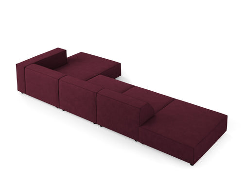 Cosmopolitan Design rechter hoekbank Arendal 5-zits, chenille met ribbeleffect, robijn - 166x341x70cm