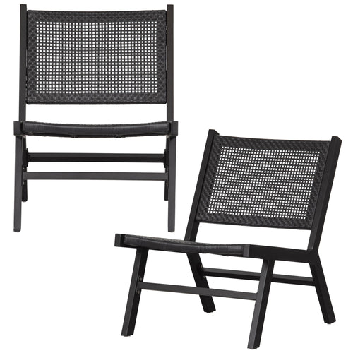 WOOOD fauteuil Puk - Aluminium - Zwart - Set van 2 - vtwonen shop