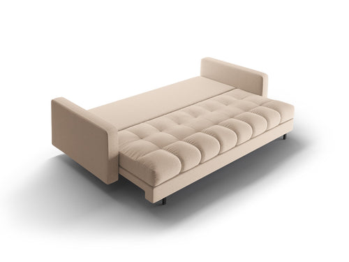 Cosmopolitan Design Slaapbank met opbergdoos Bali 3-zits, structurele stof beige - 84x222x105cm
