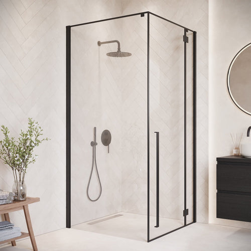 Badplaats Douchecabine Vancouver 90 x 90 x 190 cm - Zwart - Douchewand met Draaideur