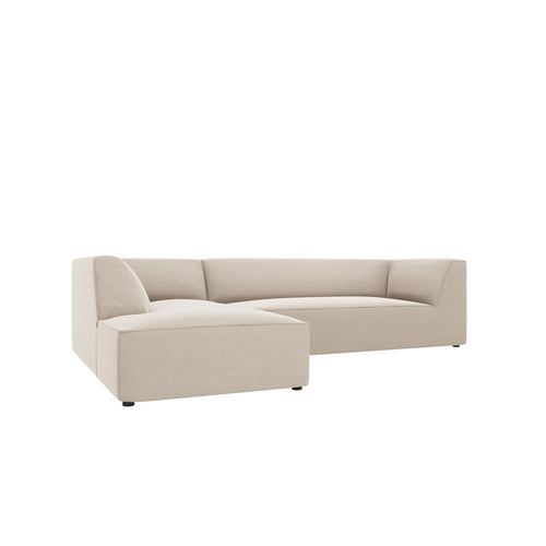 Cosmopolitan Design - Modulaire hoekbank links Siena 4-zits, flueel beige - 180x273x69cm