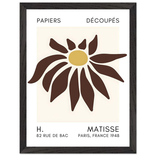 Artfulprints Poster met Lijst Matisse – Deep sea dance brown   - 30x40 cm - Bruin