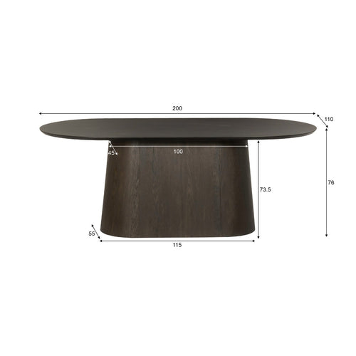 Livingfurn eetkamertafel Tobago Espresso - 200cm - Bruin