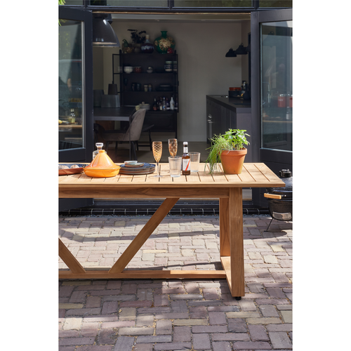 WOOOD tuintafel Beaver - Teak - Naturel - 75x240x90