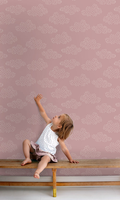 ESTAhome behang wolkjes roze - 50 x 900 cm - 131226 - vtwonen shop