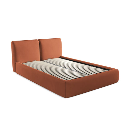 LaMiaSofa Bed met opbergruimte MILANO - Chenille - Terracotta - 160x228x82
